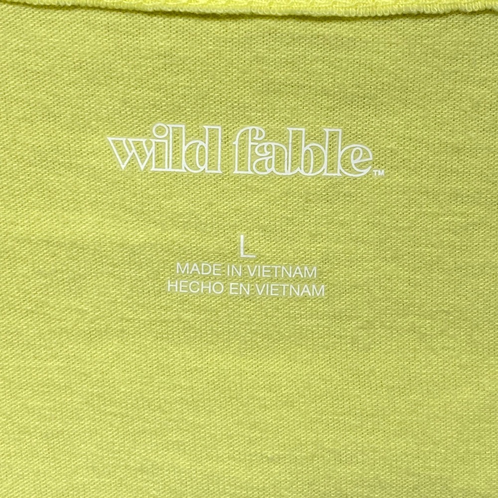 Wild Fable Women Tank Top Square Neck Cropped‎ Neon Yellow Size L - Picture 3 of 9